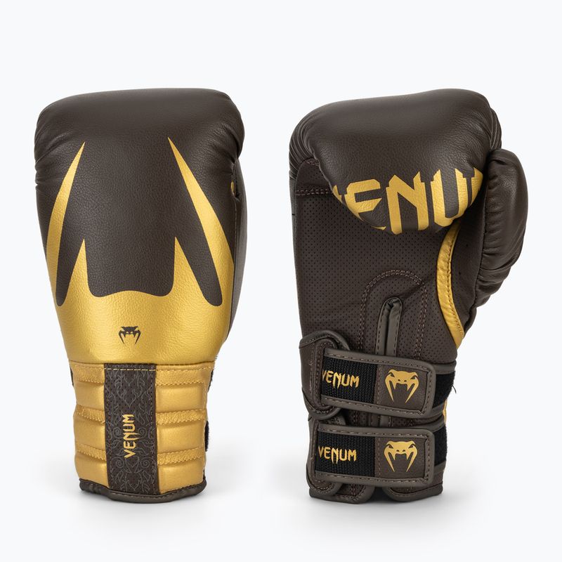 Venum Reverso Boxing Gloves chocolate/gold