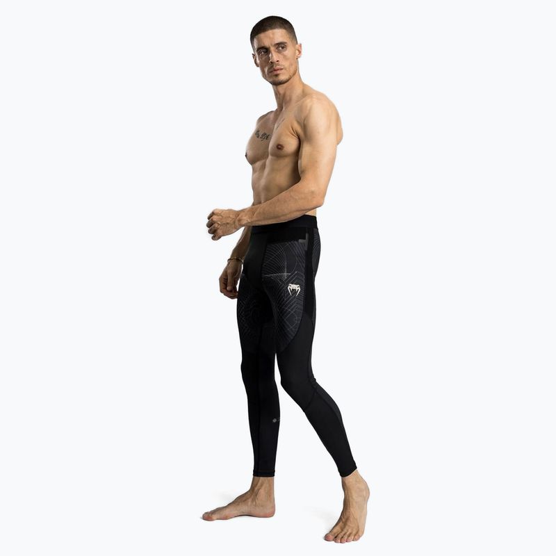 Men's training leggings Venum G-Fit Air Spats deep black/ desert sand 2