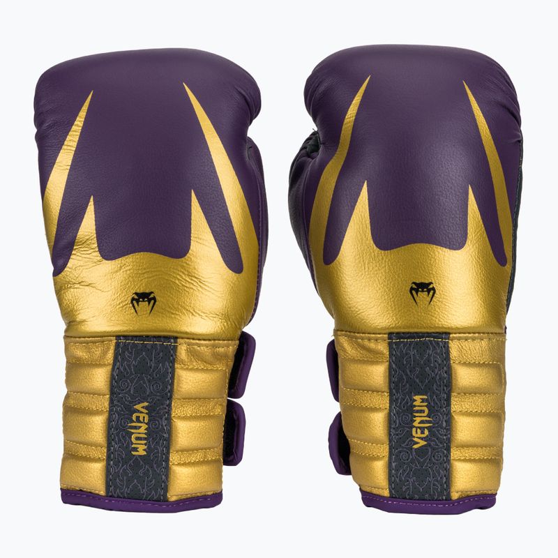 Venum Reverso Boxing Gloves dark purple/gold 2