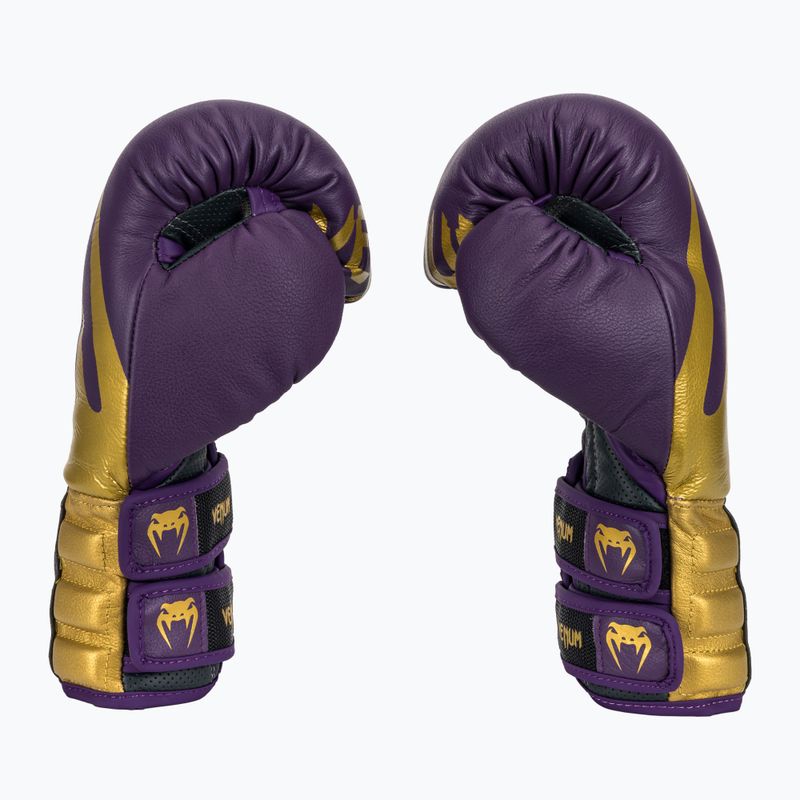 Venum Reverso Boxing Gloves dark purple/gold 4