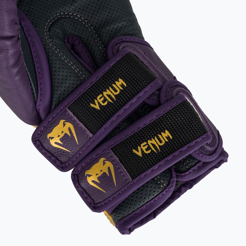 Venum Reverso Boxing Gloves dark purple/gold 7