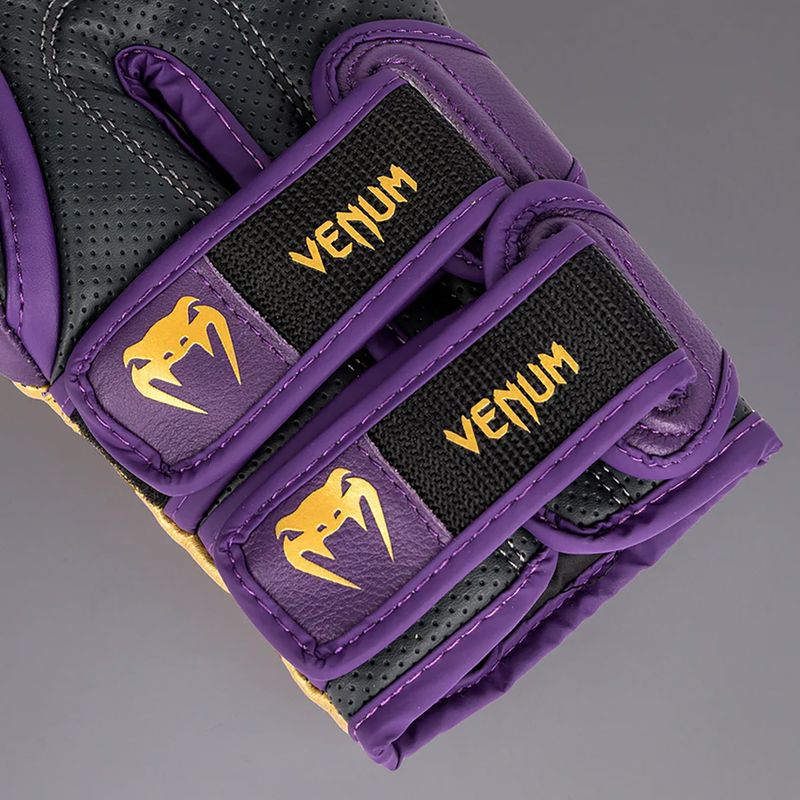 Venum Reverso Boxing Gloves dark purple/gold 5
