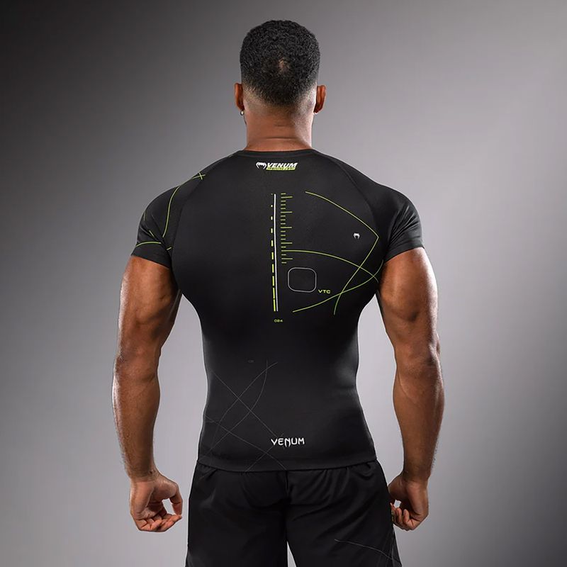 Venum Training Camp 4.0 Rashguard black/neo green men's training t-shirt 2