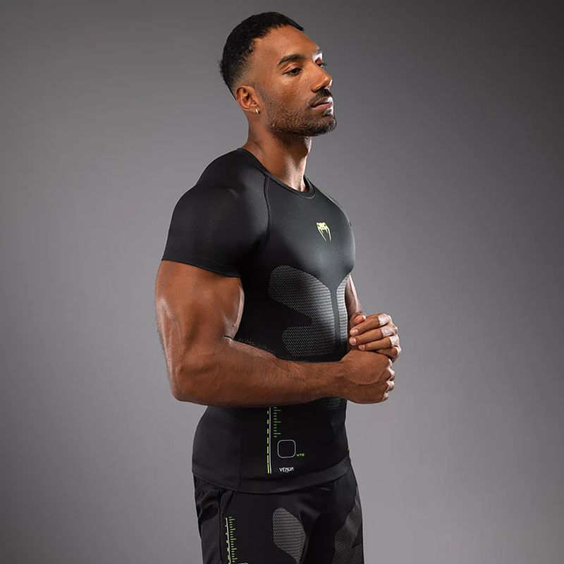 Venum Training Camp 4.0 Rashguard black/neo green men's training t-shirt 3