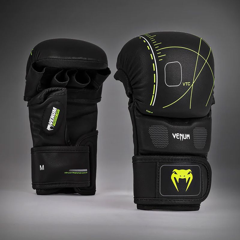 Venum Training Camp 4.0 black/neo green sparring gloves 2