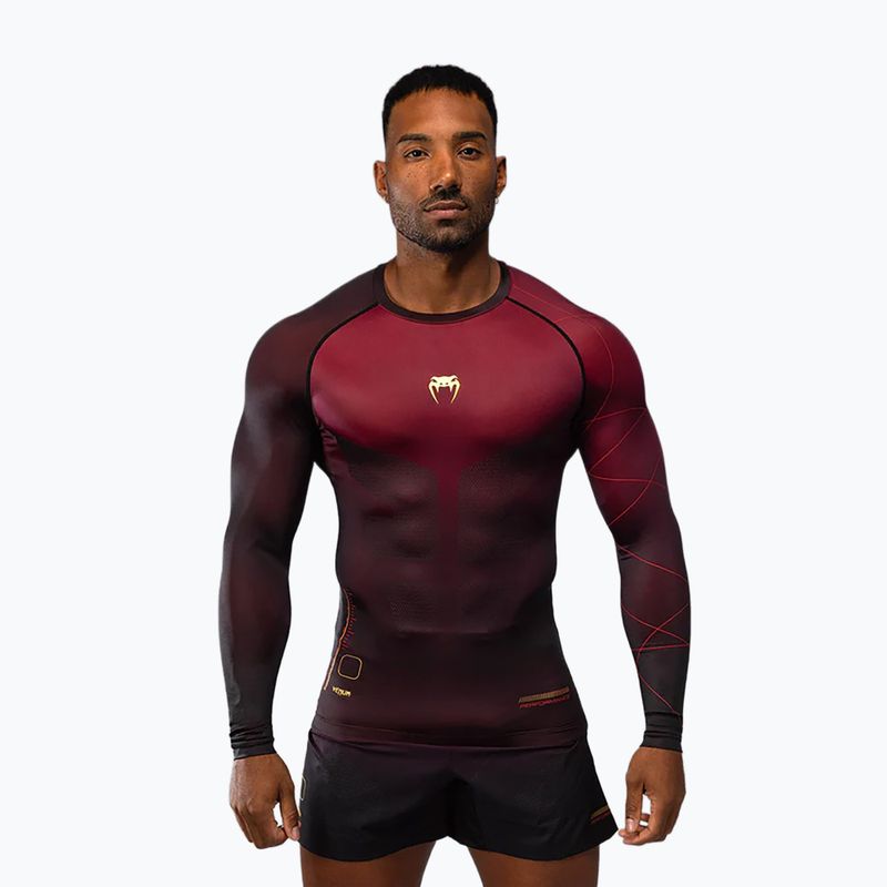 Men's training longsleeve Venum Tactical XT Rashguards black/burgundy/gold