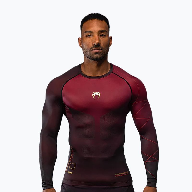 Men's training longsleeve Venum Tactical XT Rashguards black/burgundy/gold