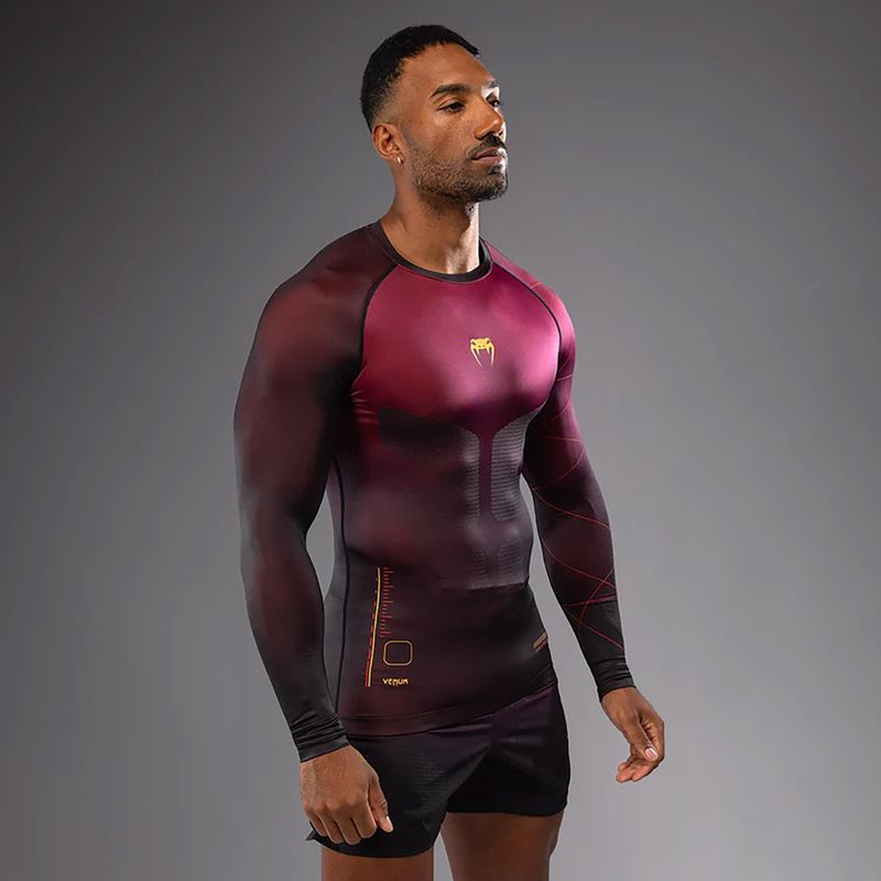 Men's training longsleeve Venum Tactical XT Rashguards black/burgundy/gold 3