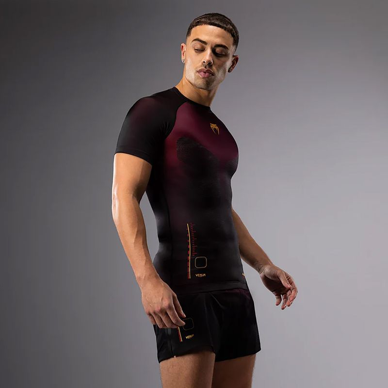 Venum Tactical XT Rashguards men's training t-shirt black/burgundy/gold 3