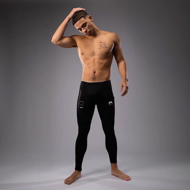 Men's training leggings Venum Tactical XT Spats black/fire red 2