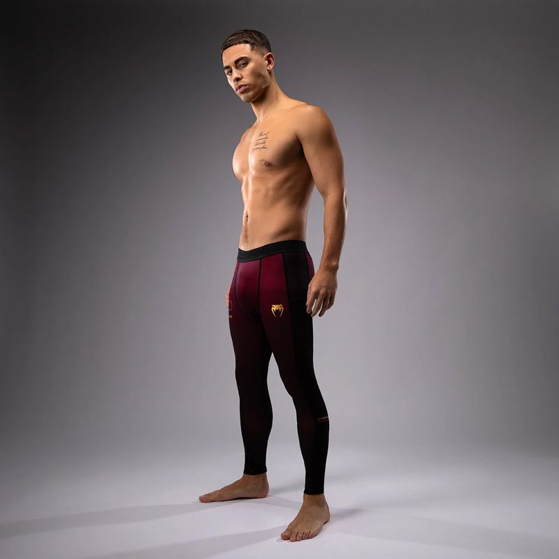 Men's training leggings Venum Tactical XT Spats black/burgundy/gold 4