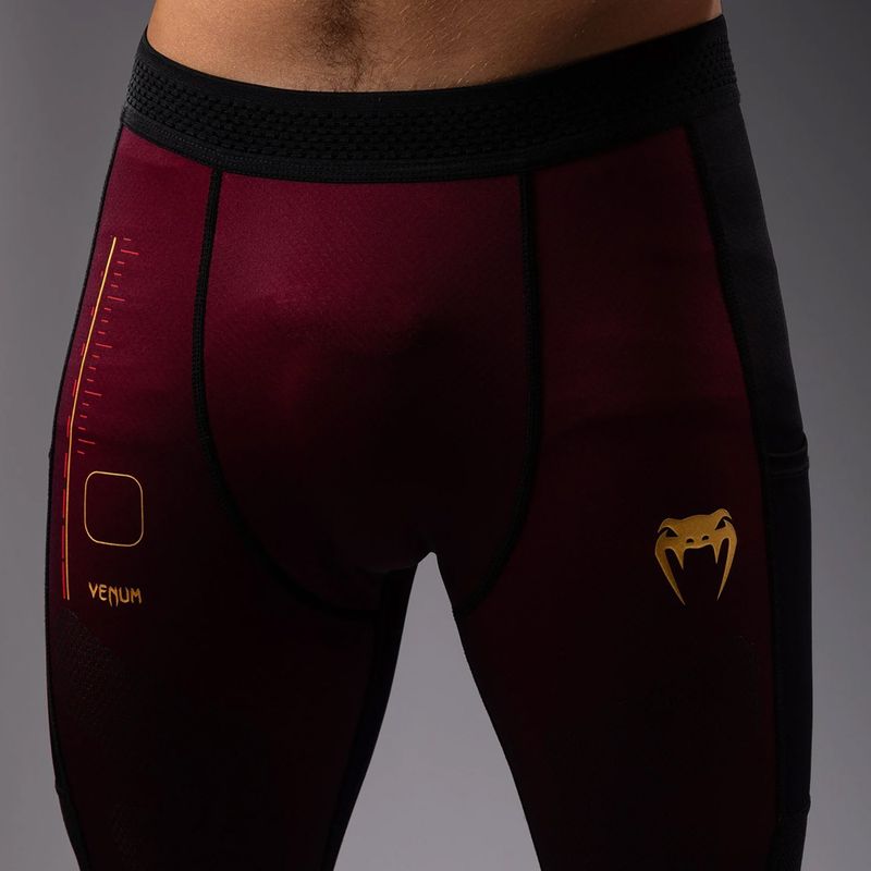 Men's training leggings Venum Tactical XT Spats black/burgundy/gold 6