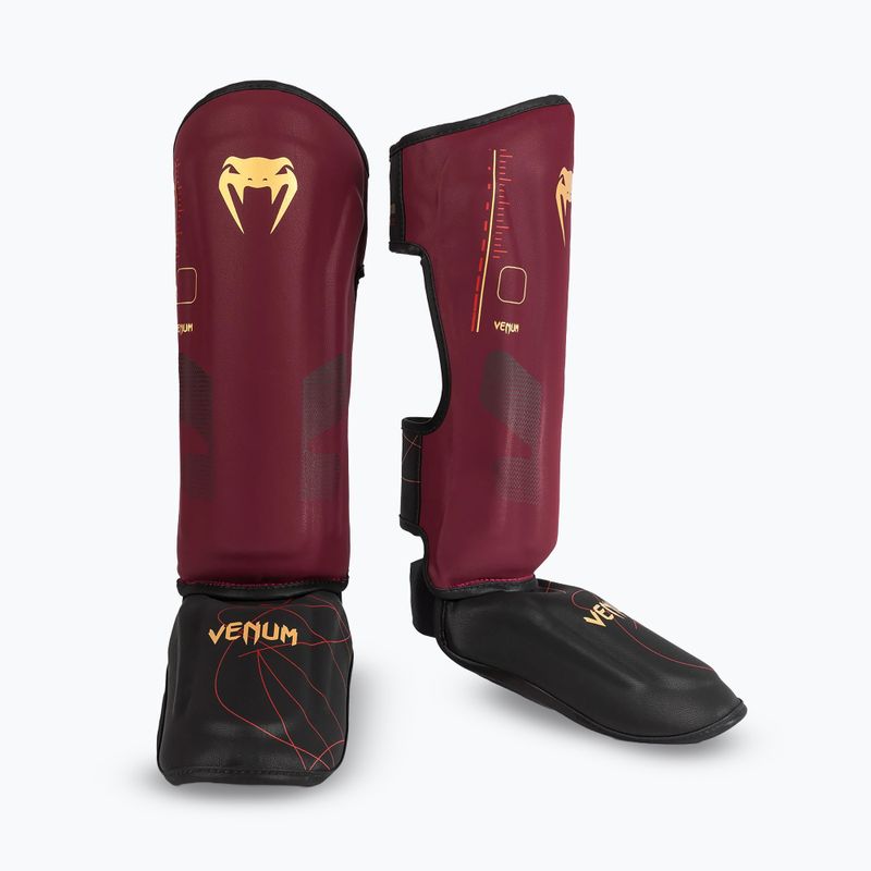 Women's tibia and foot protectors Venum Tactical XT Shinguards black/burgundy/gold 2