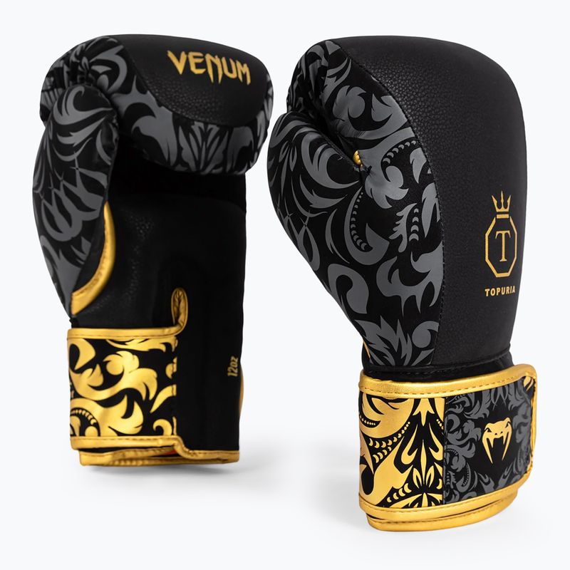 Venum x Ilia Topuria Unmatched Boxing Gloves black/gold 3