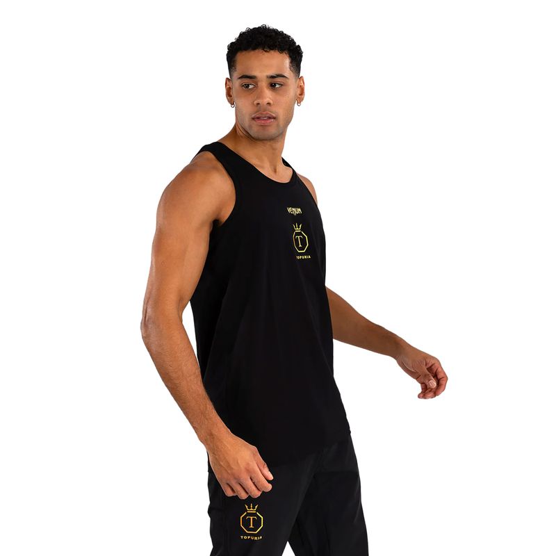 Men's training tank top Venum x Ilia Topuria Unmatched black/gold