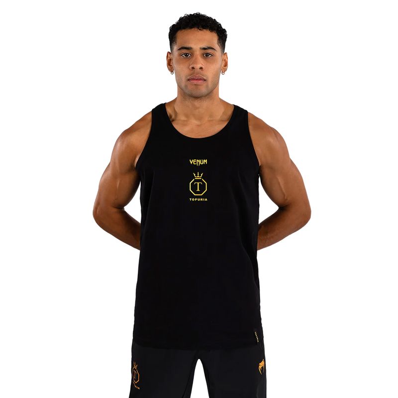 Men's training tank top Venum x Ilia Topuria Unmatched black/gold 3