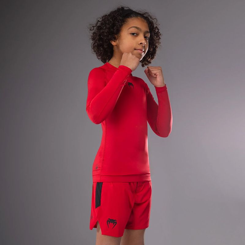 Venum Contender Rashguards Jr cherry red children's training longsleeve 5
