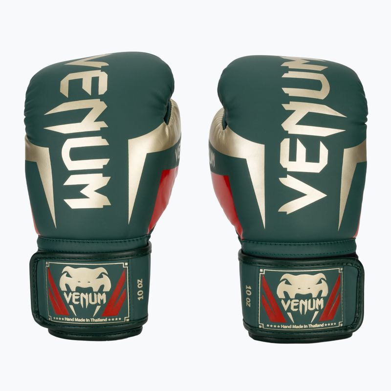 Venum Elite green boxing gloves 2