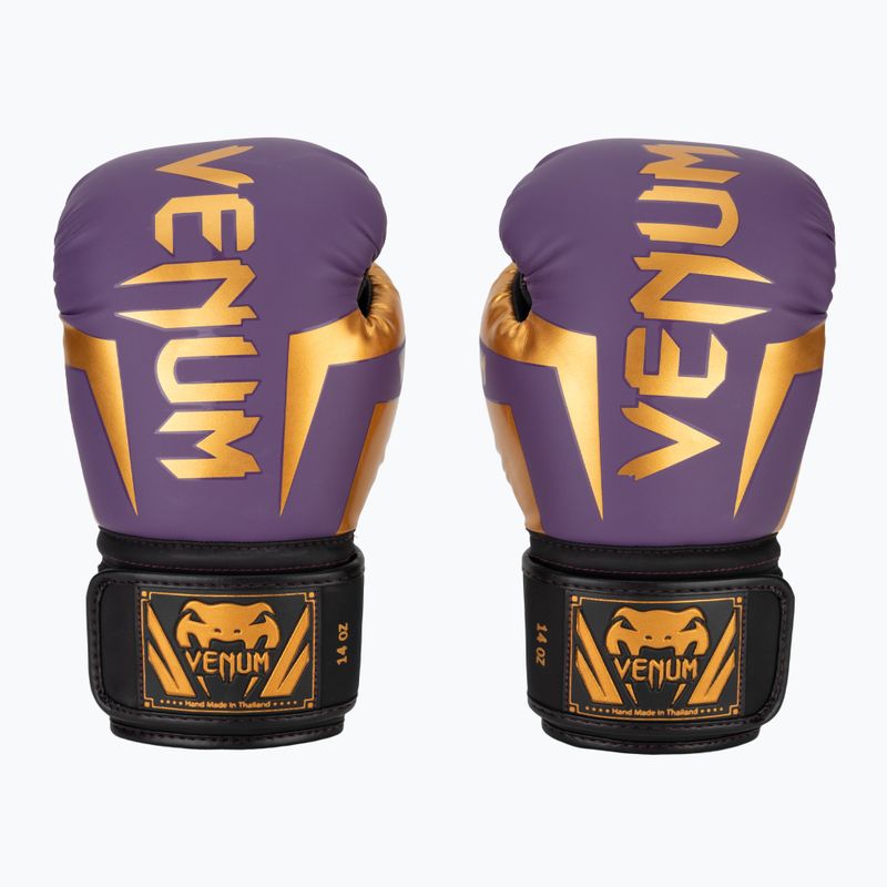 Venum Elite dark purple boxing gloves 2