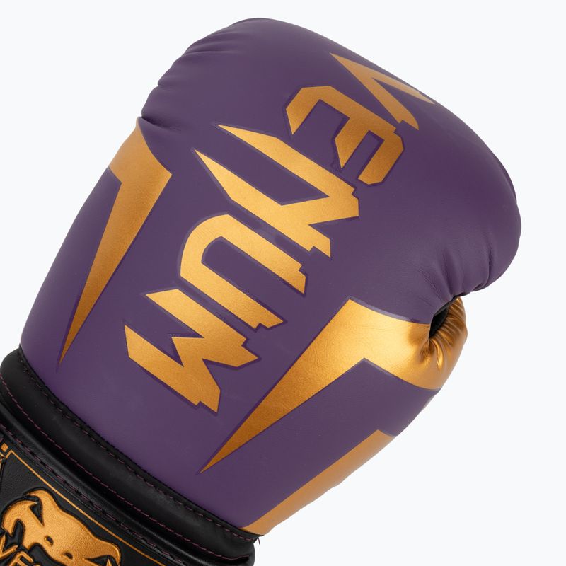 Venum Elite dark purple boxing gloves 5