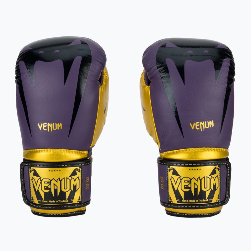 Venum Giant 3.0 dark purple/gold boxing gloves 2