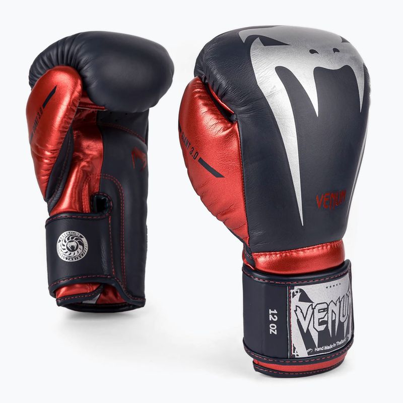 Venum Giant 3.0 boxing gloves navy blue/red 2