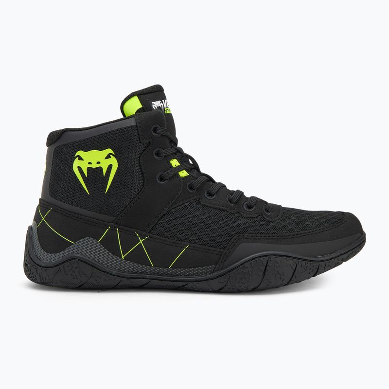 Venum Training Camp 4.0 Wrestling boxing boots black/neo green 2