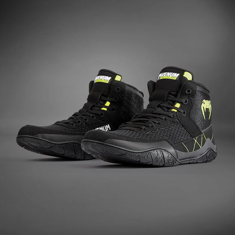 Venum Training Camp 4.0 Wrestling boxing boots black/neo green 2