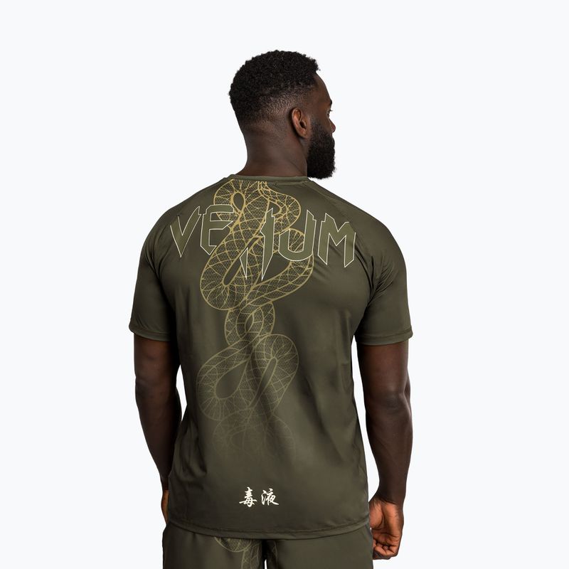 Men's training T-shirt Venum Serpenti Dry Tech kaki/bronze/ivory 2