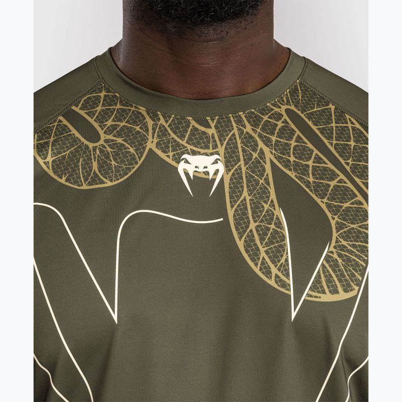 Men's training T-shirt Venum Serpenti Dry Tech kaki/bronze/ivory 5