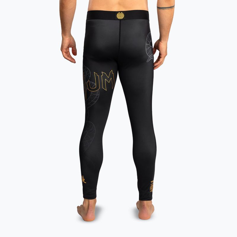Men's training leggings Venum Serpenti Spats black/silver/gold 3