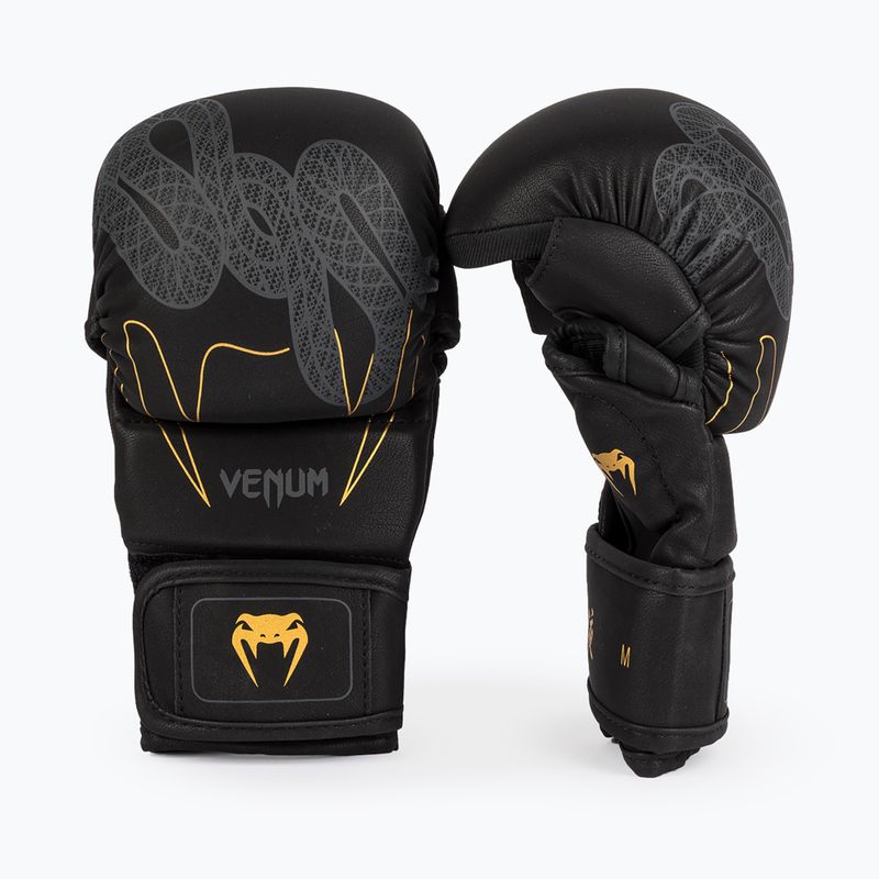 Boxing gloves Venum Serpenti Sparring black/silver/gold 2
