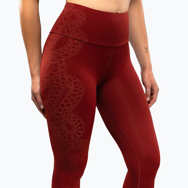 Women's training leggings Venum Serpenti burgundy/ivory 6