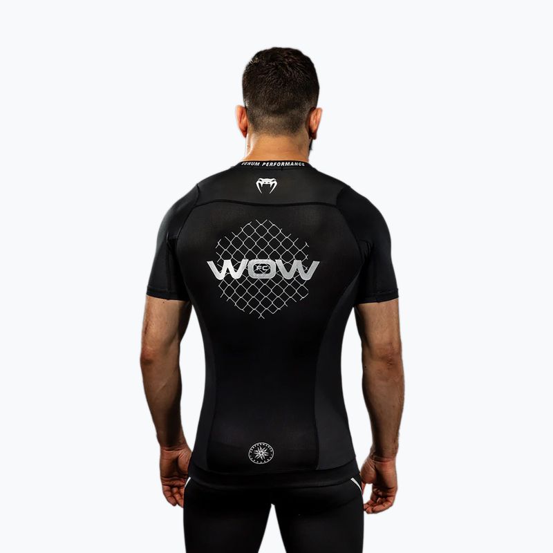 Men's training T-shirt Venum X WOW FC Rashguards black/silver grey 3