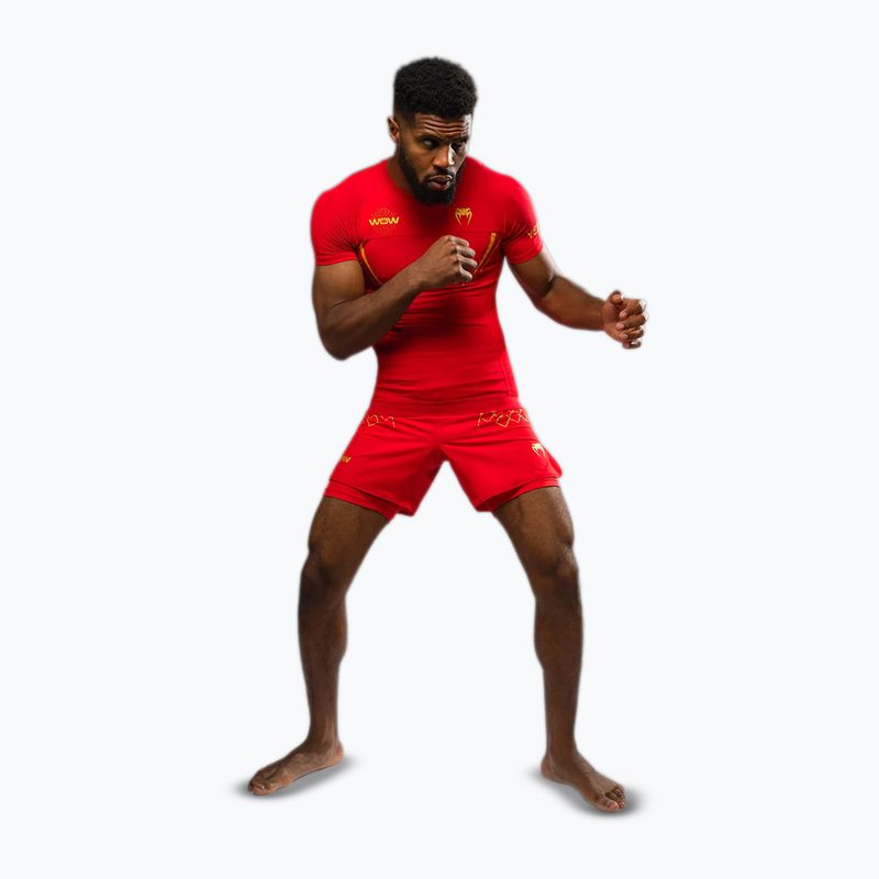 Men's training T-shirt Venum X WOW FC Rashguards fury red/gold 2