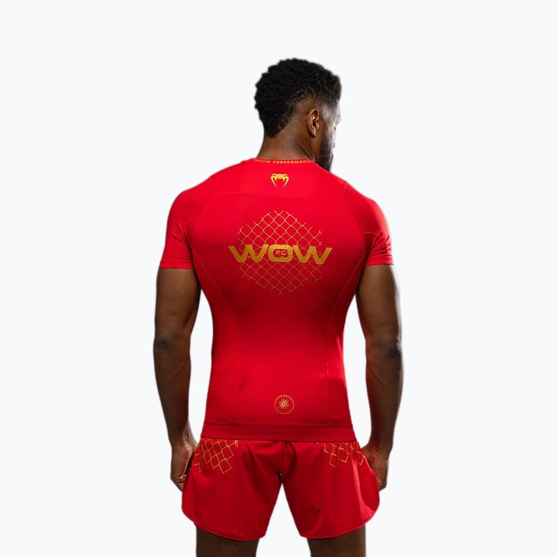 Men's training T-shirt Venum X WOW FC Rashguards fury red/gold 3