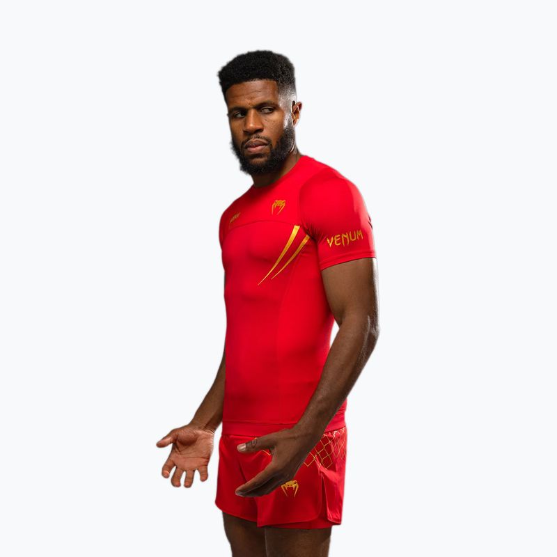 Men's training T-shirt Venum X WOW FC Rashguards fury red/gold 5