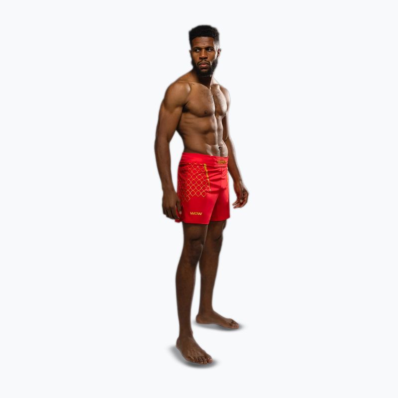 Men's training shorts Venum X WOW FC fury red/gold 2