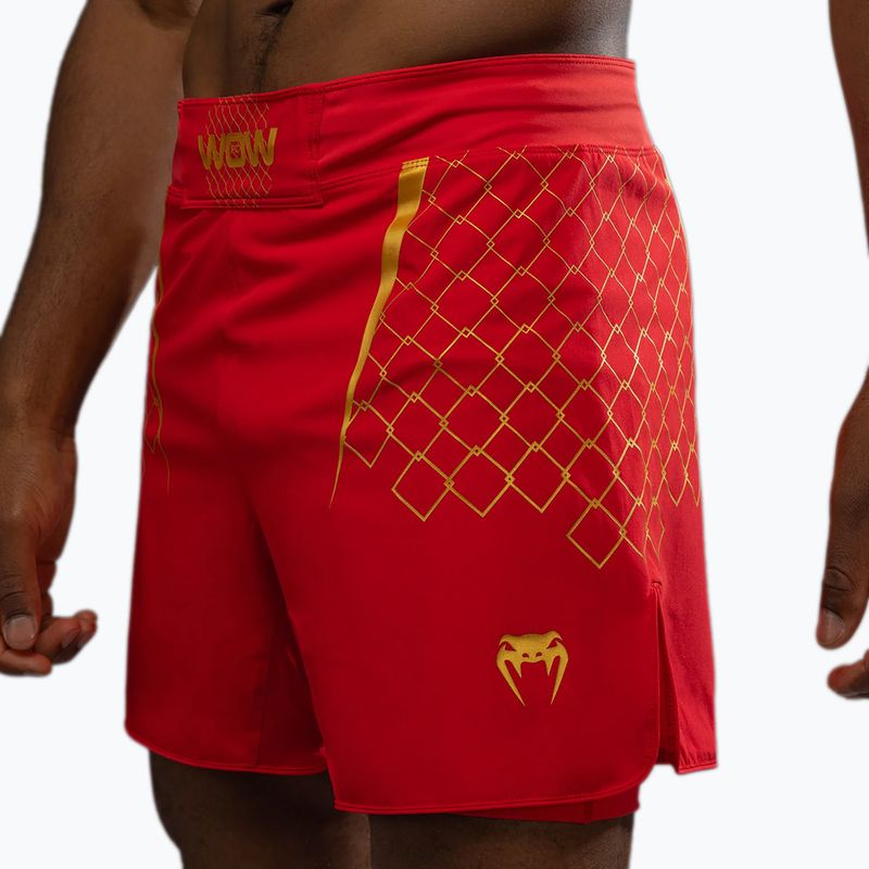 Men's training shorts Venum X WOW FC fury red/gold 6
