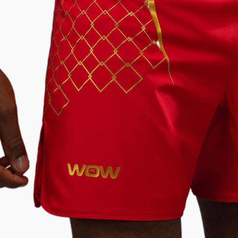 Men's training shorts Venum X WOW FC fury red/gold 7