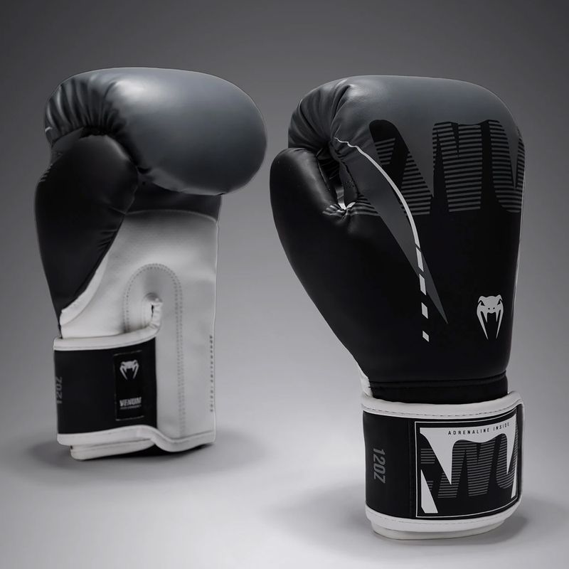 Boxing gloves Venum Adrenaline Boxing black/silver grey 2
