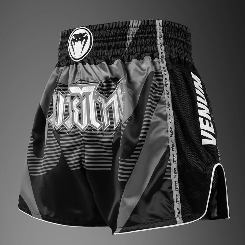 Men's training shorts Venum Adrenaline Muay Thai black/silver grey 2