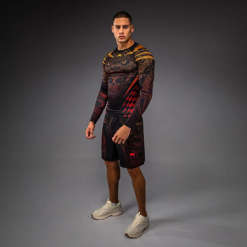 Men's longsleeve rashguard Venum Quetzal Fury Rashguard black/fury red/tangerine 2