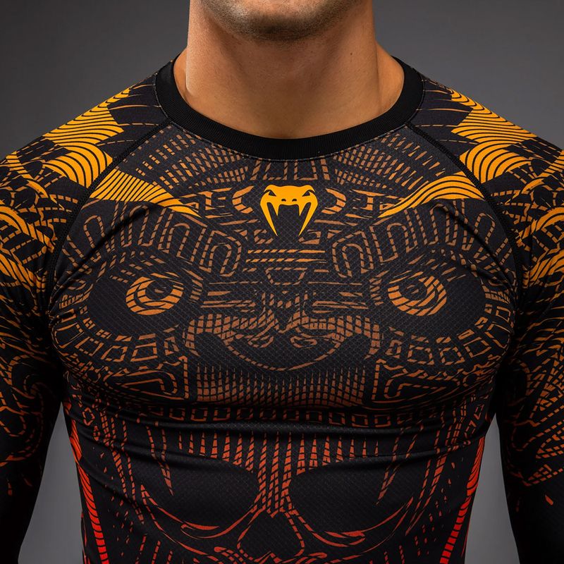 Men's longsleeve rashguard Venum Quetzal Fury Rashguard black/fury red/tangerine 5