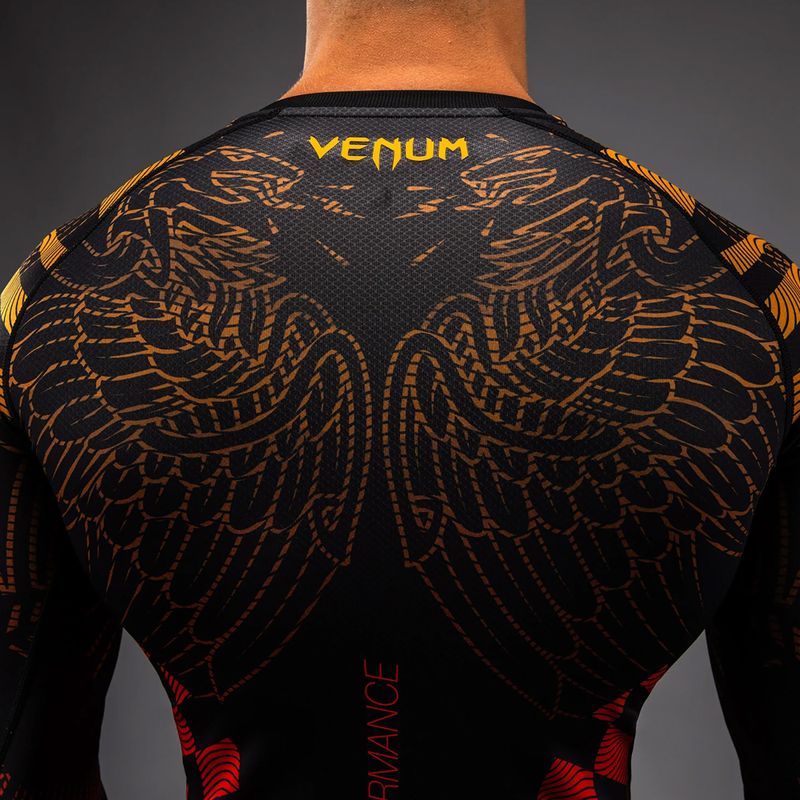 Men's longsleeve rashguard Venum Quetzal Fury Rashguard black/fury red/tangerine 6