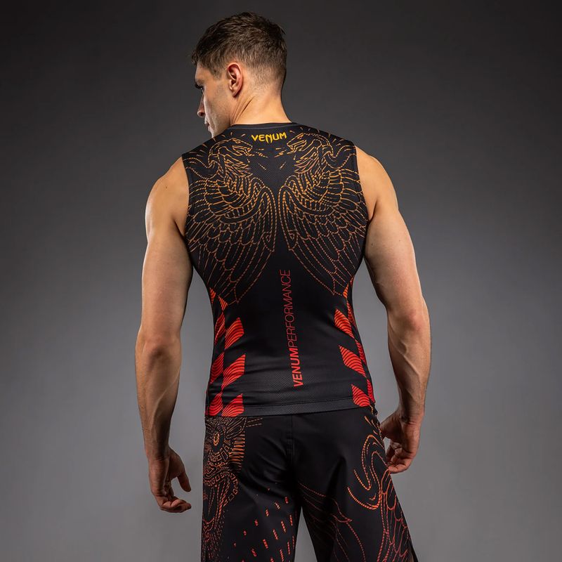 Men's rashguard Venum Quetzal Fury Sleeveless Rashguard black/fury red/tangerine 2