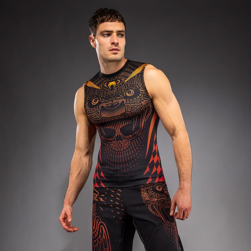 Men's rashguard Venum Quetzal Fury Sleeveless Rashguard black/fury red/tangerine 3