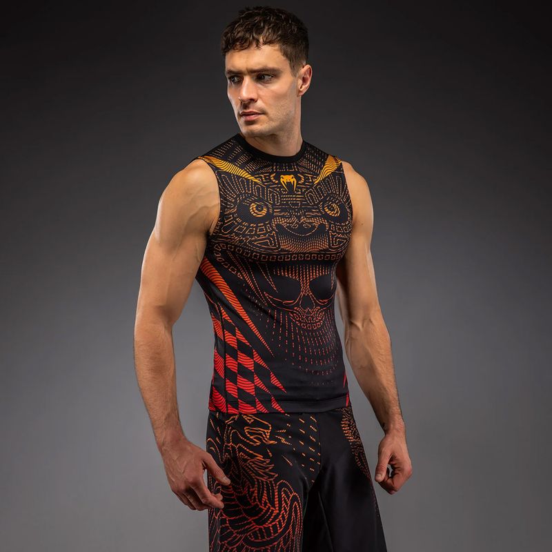 Men's rashguard Venum Quetzal Fury Sleeveless Rashguard black/fury red/tangerine 4