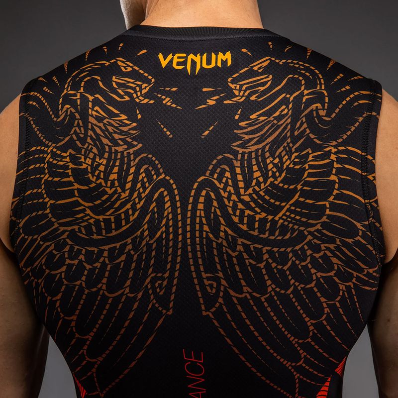 Men's rashguard Venum Quetzal Fury Sleeveless Rashguard black/fury red/tangerine 6