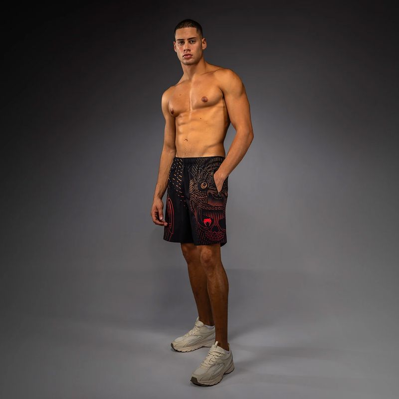 Men's training shorts Venum Quetzal Fury Training black/fury red/tangerine 2